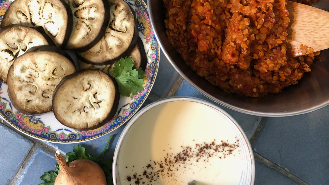 Recette : moussaka d’aubergines et lentilles